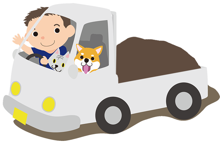 軽トラで運ぶイラスト